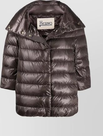 Herno down high-neck 3/4-sleeve cape jacket