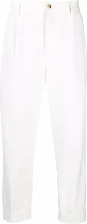 Brunello Cucinelli White Pleated Tailored Trousers, Brand Size 44 (US Size 29)