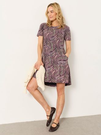 Fat Face FatFace Simone Purple Paisley Regular Jersey Dress