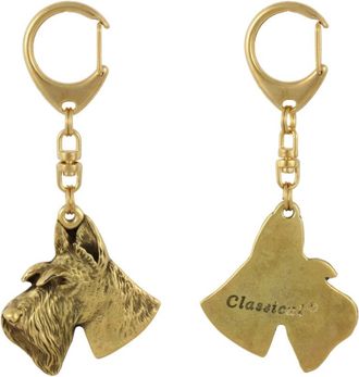 OEM Scottish Terrier, Aberdeen Terrier I - Llavero Ba&ntilde;ado En Oro Con Un Perro, Decoraci&oacute;n Para Bolsos, Accesorio De Lujo De Art-dog