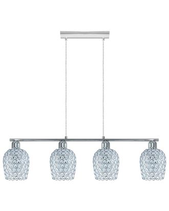Eglo Eglo Bonares 3 Light Linear Pendant With Chrome Finish & Clear Glass Shades