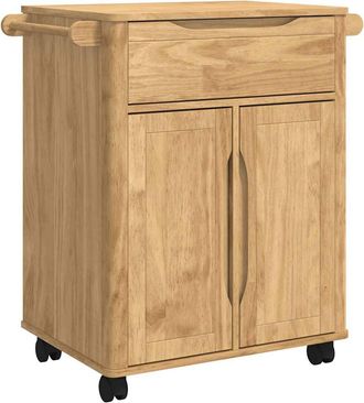vidaXL Carro De Cocina Floro Marr&oacute;n Cera 72,5 X 45 X 80 Cm Vidaxl