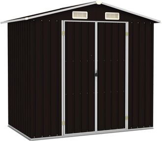 vidaXL Cobertizo De Jard&iacute;n Acero Galvanizado Marr&oacute;n 205x129x183 Cm Vidaxl