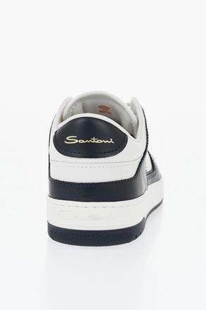 Santoni Sneakers in Pelle AIR con Dettagli a Contrasto Santoni