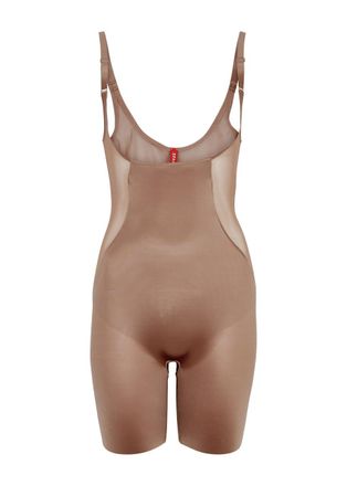 Spanx Open-bust Mid-thigh Bodysuit - Beige - XS (UK6 /xs)