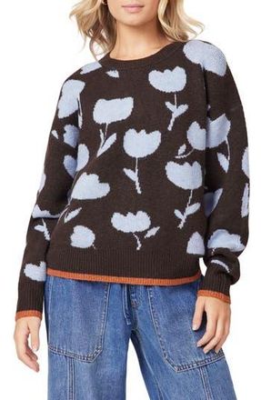 Scotch & Soda Crewneck Pullover Sweater in Seal Brown/Tulip at Nordstrom Rack, Size Large