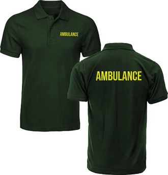 Generic Embroidered Ambulance Polo Shirt, Lifesaver Rescue Emergency Uniform Workwear Unisex Polo (BottleGreen, 2XL, xx_l)