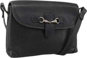 Gucci Pre-owned Cross Body Bags, female, Black, Size: ONE SIZE Pre-owned Vintage Leather Shoulder Bag