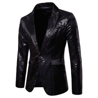 Generic Mens Shiny Sequins Suit Jacket Classic Suit Jacket Fashion,Suitable for Parties,Weddings,Banquets,Proms