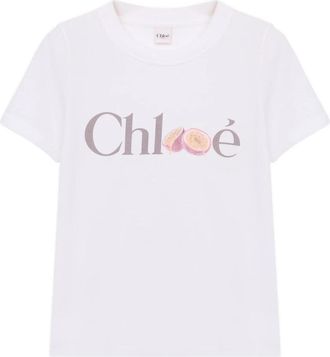 Chlo&eacute; Baby Fit Logo T-shirt - Dames - T-shirts - Wit - L - Katoen - Tops