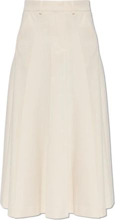 By Malene Birger Edena Skirt - Dames - Midirokken - Beige - S - Polyester - Rokken