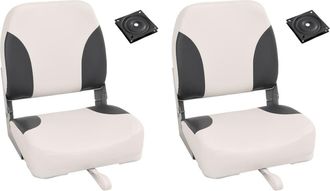 vidaXL Asiento Plegable Para Barco Juego De 2 Con Respaldo Bajo Vidaxl