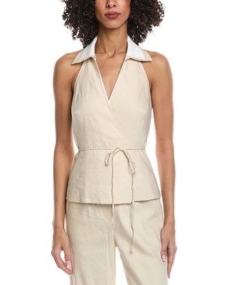 SIMKHAI Campbell Linen-Blend Top