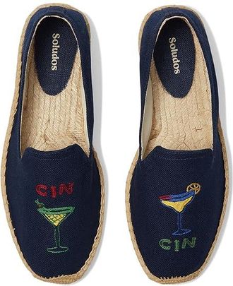Soludos Smoking Slipper Espadrille Mens Shoes Cin Cin/Armada Blue : 10 D - Medium, Cotton/Textile