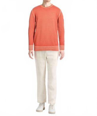 Crossley Long Sleeve Cotton Sweater In Salmon