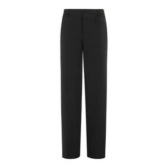 Federica Tosi Broeken, Dames, Zwart, S, Wol, Dubbel Gespte Broek