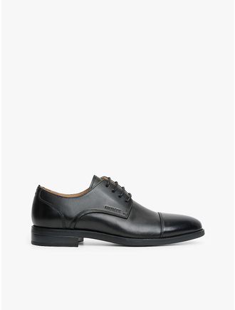 Tommy Hilfiger Mens Leather Derby Shoe - Black - US 8.5 / EU 41.5