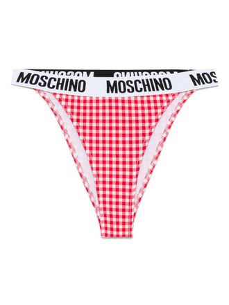 Moschino Slip bikini a quadretti - Rosso