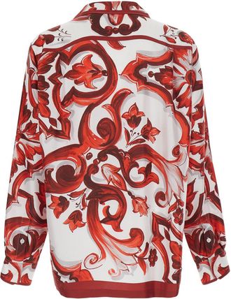 Dolce & Gabbana Mens Shirt With Hawaii Collar Silk Multicolour