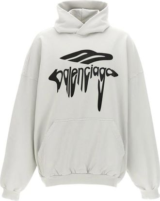Balenciaga 3B Liquefied Hoodie - Dames - Hoodies - Wit - S - Katoen - Hoodies & sweatvesten