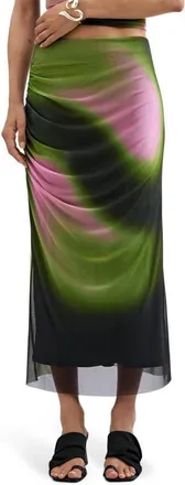 Desigual Tie Dye Mesh Pencil Skirt in Black at Nordstrom, Size X-Large