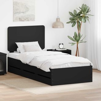 vidaXL Struttura Del Letto Nero 100 X 200 Cm Legno Ingegnerizzato Vidaxl