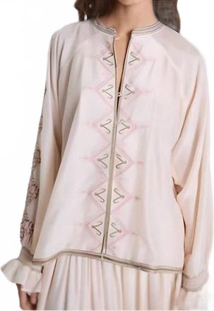 Maria Cher Lombard Hale Long Sleeve Blouse In Ecru