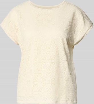 Vero Moda Regular Fit T-Shirt in Ajour-Strickoptik Modell MAYA in Ecru, Gr&ouml;&szlig;e XL
