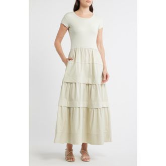 Boss Orange by Hugo Boss Tiered Midi Dress in Guava Leaf at Nordstrom, Size X-Small