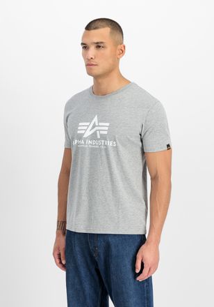 Alpha Industries T-Shirt ALPHA INDUSTRIES Basic T-Shirt BL, Herren, Gr. XXL, grau (grauheather, wei&szlig;), Obermaterial: 100% Baumwolle, Shirts T-Shirt