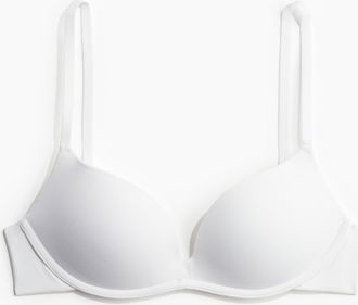 H&M Bügelloser Push-up-BH aus Microfaser - White