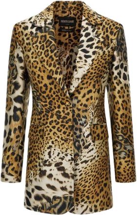 Roberto Cavalli Blazer con stampa Jaguar - - Jackets - Donna - Marrone - S