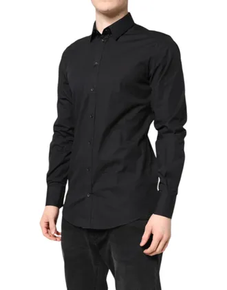 Dolce & Gabbana Cotton-Elastane Dress Shirt - Black