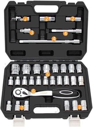 OEM Kit De Herramientas De Reparaci&oacute;n De Autom&oacute;viles De 32 Piezas, Llave Dinamom&eacute;trica De Carraca, Juego De Destornilladores Y Vasos