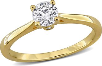 Mimi & Max Created Forever 1/2ct TDW Lab-Grown Diamond Engagement Ring Yellow or White Sterling Silver