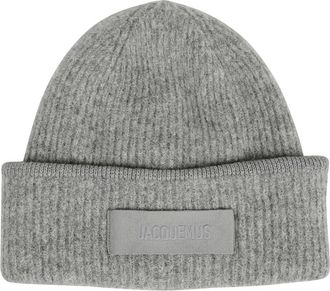 Jacquemus The Gros Grain Beanie - Dames - Hoeden - Grijs - ONE Size - Wol - Accessoires