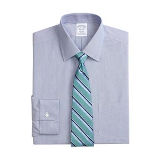 Brooks Brothers Regent Regular-fit Strijkvrij Overhemd- Oxford Stretch- Ainsley Kraag - check - Heren - Zakelijke Overhemden - Blauw - S - Katoen - Overhemden