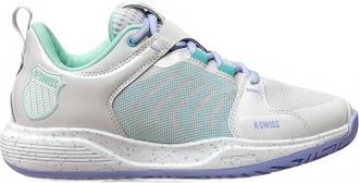 K-Swiss Womens Ultrashot Team Tennis Shoe In Nimbus Cloud/neonpurple/neon Teal