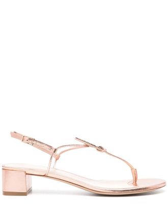 Giorgio Armani 35mm laminated leather sandals - Pink