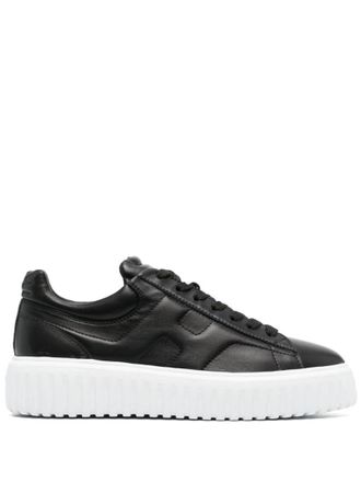 Hogan Black H-Stripes Leather Sneakers