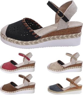 Generic Womens Closed Sandals with Wedge Heel Platform Shoes Womens Elegant Wide Feet Strappy Sandals Airy Summer Sandals Ankle Strap Sandals Platform Shoes C