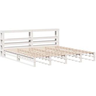 vidaXL Vidaxl - Bed Frame without Mattress White 200x200 cm Solid Wood Pine