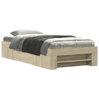 Berkfield Home Bed Frame without Mattress Sonoma Oak 90x190 cm Single Engineered Wood in Light Tan