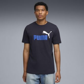Puma T-shirt con logo bicolore Essentials N. 1 da uomo, Abbigliamento, Blu, XL
