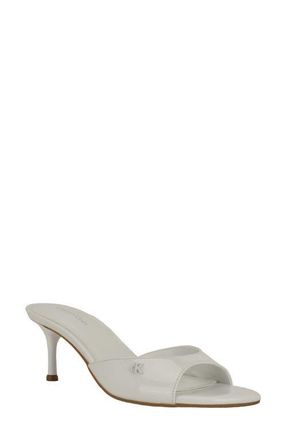 Calvin Klein Vixie Slide Sandal in White Patent at Nordstrom, Size 6.5