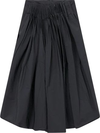 Magda Butrym Lange rok met lage taille en ballonvorm - Dames - Midirokken - Zwart - S - Rokken