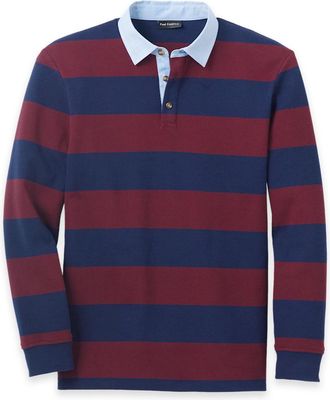 Paul Fredrick Cotton Blend Three Button Rugby Polo