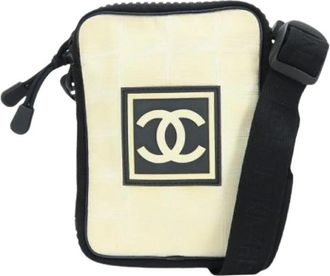 Chanel Pre-owned Nylon Cross Body Bag - Dames - Vintage Schoudertas - Beige - ONE Size - Nylon - Vintage