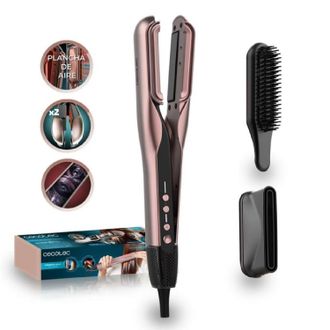 Cecotec Cecotec Plancha De Pelo Con Aire - Doble Placa Calefactora - 2 Accesorios - Airlisse 2in1 Forcedry Duo Black. 1000w, 112000rpm