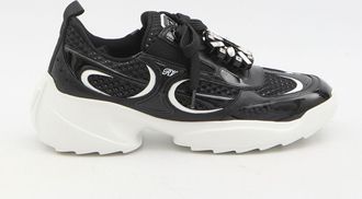 Roger Vivier Womens Viv On The Run Sneakers - Black Leather - Size EU 35